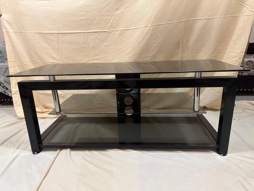 Black Glass TV Stand
