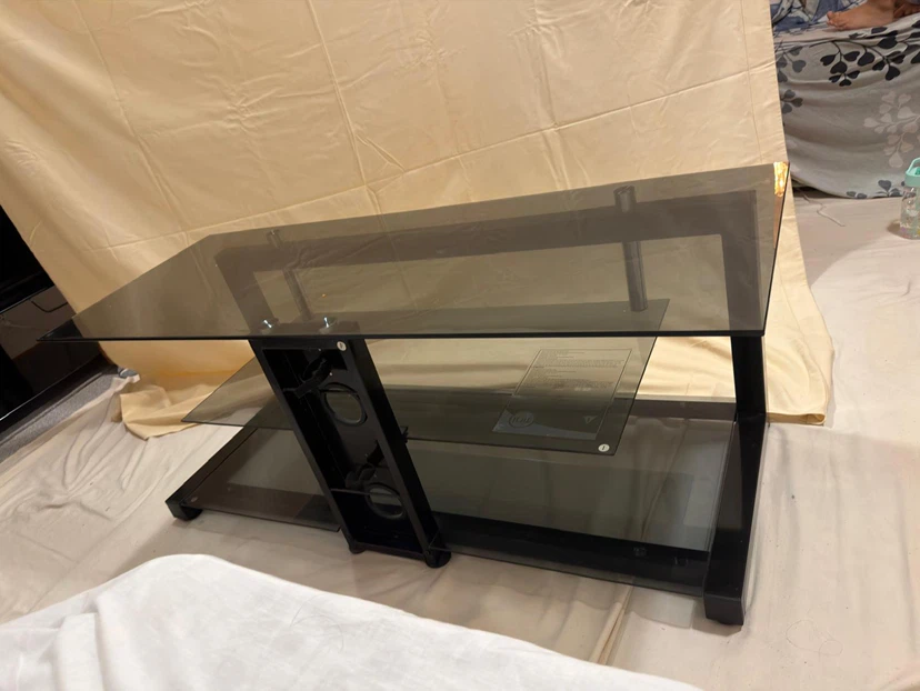 Black Glass TV Stand - photo 2