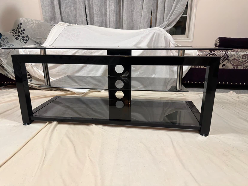 Black Glass TV Stand - photo 4