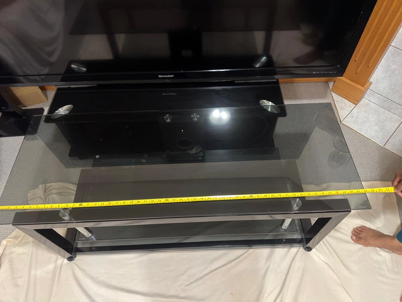 Black Glass TV Stand - photo 5