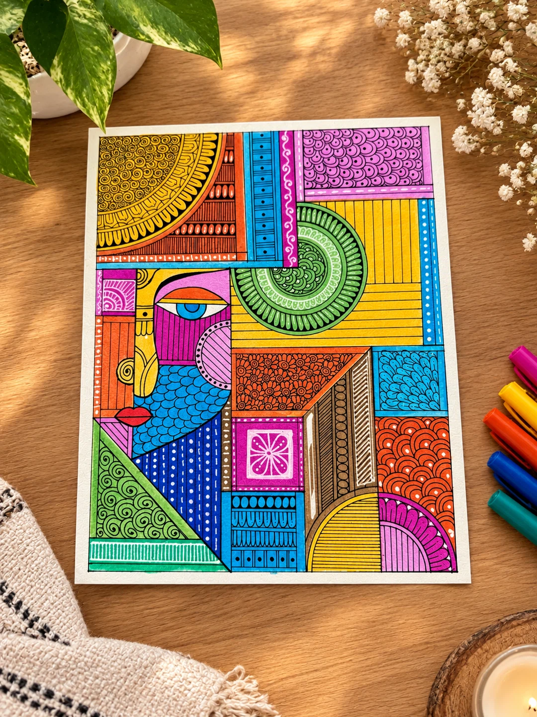 Handmade abstract pattern artwork