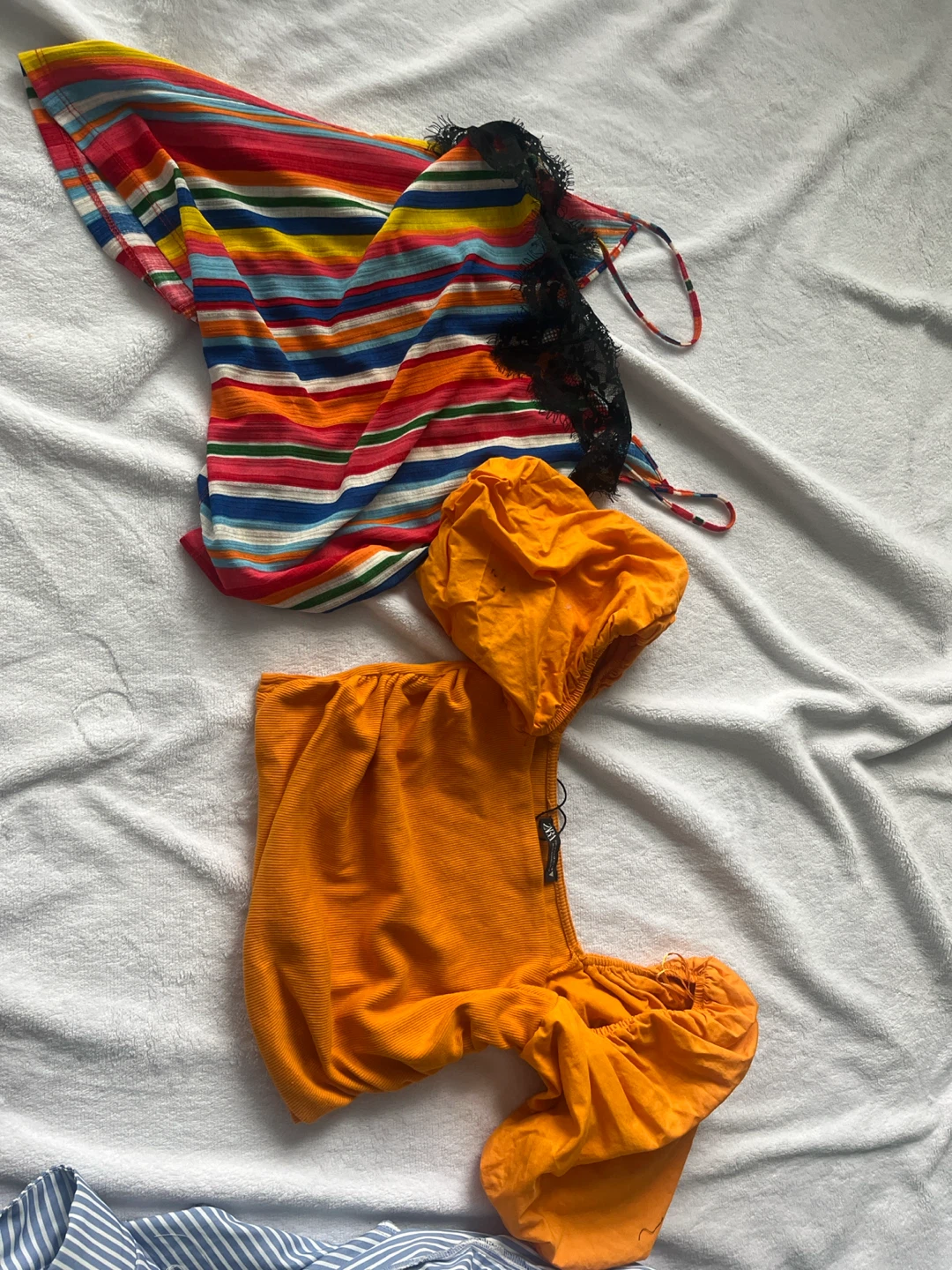 Set Zara orange ribbed crop top S/M