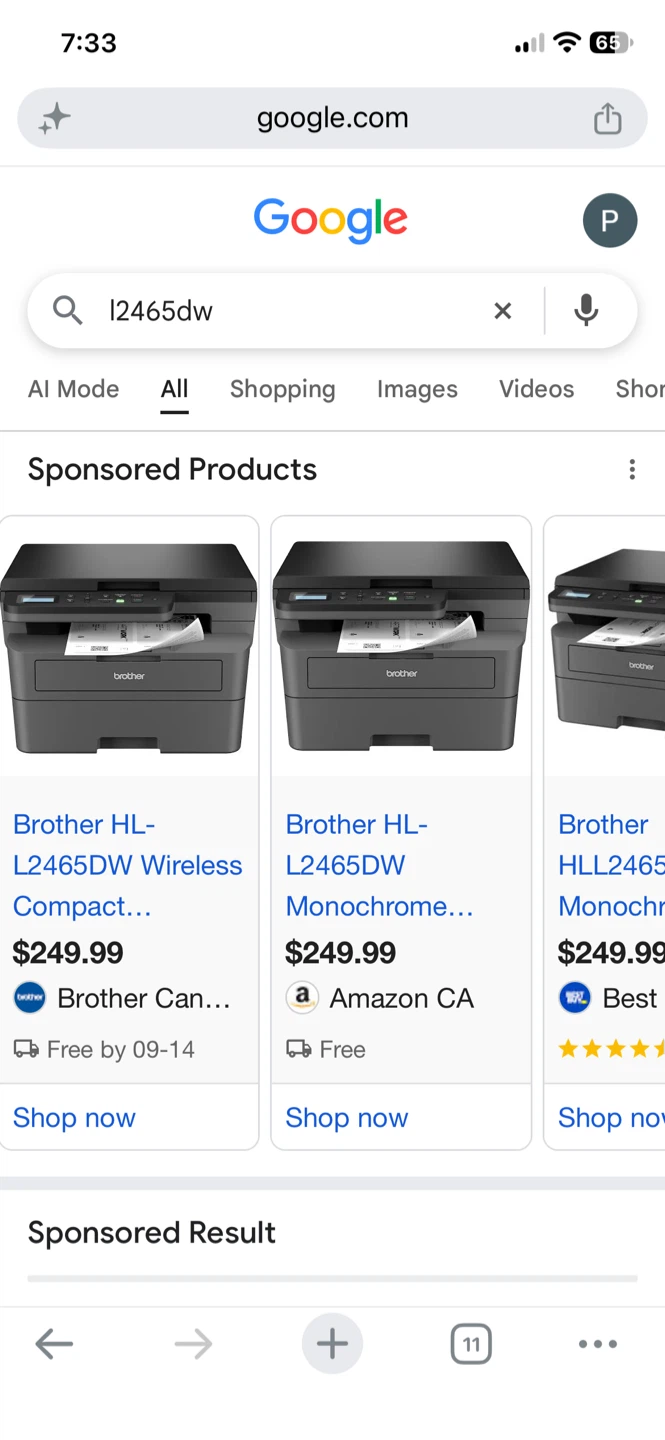 Brother HL-L2465DW Wireless Monochrome Laser Printer/Scan/Copy
