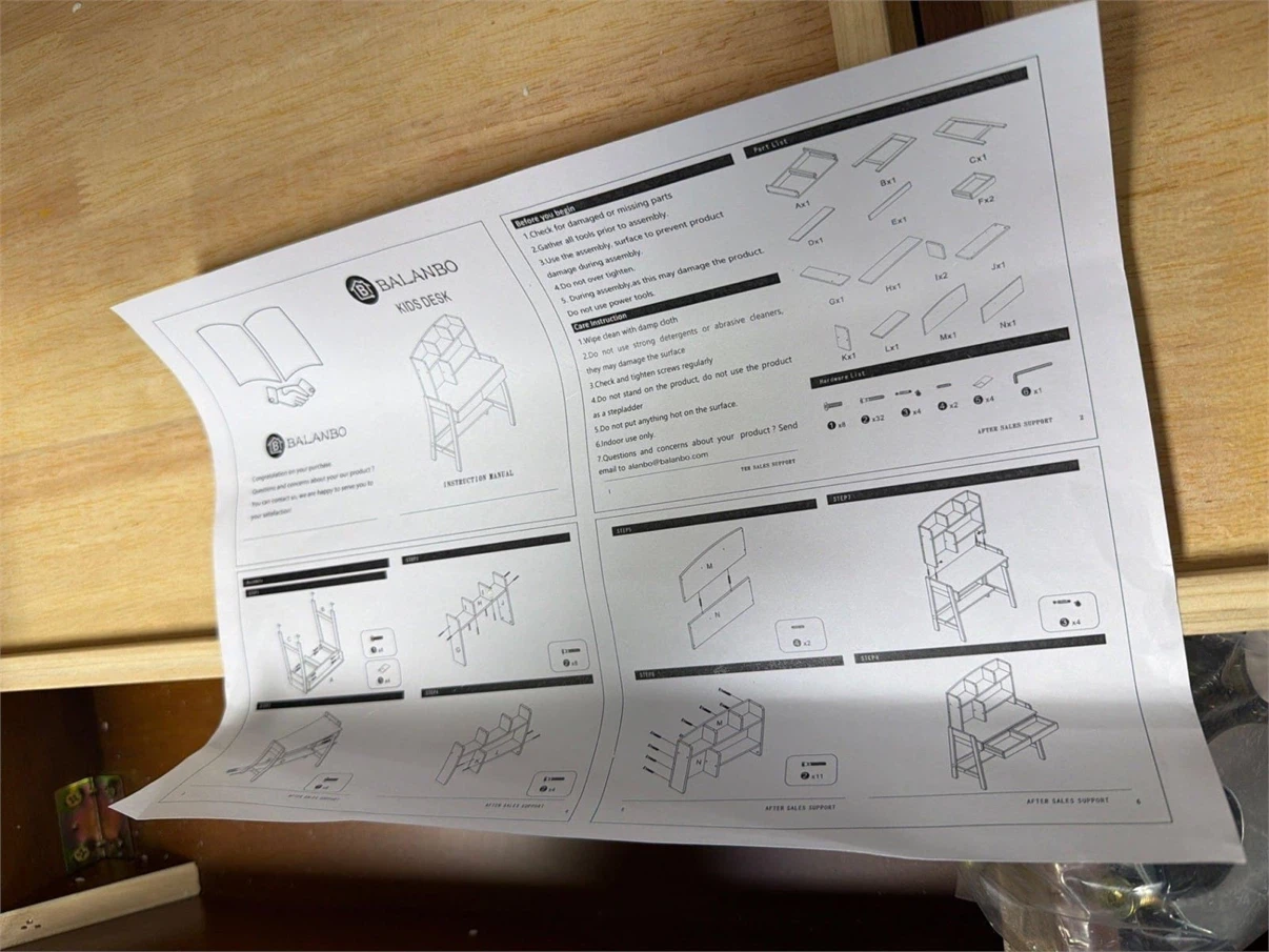 Brown Kids Study Desk with Storage, Bookshelf and Drawers - photo 4