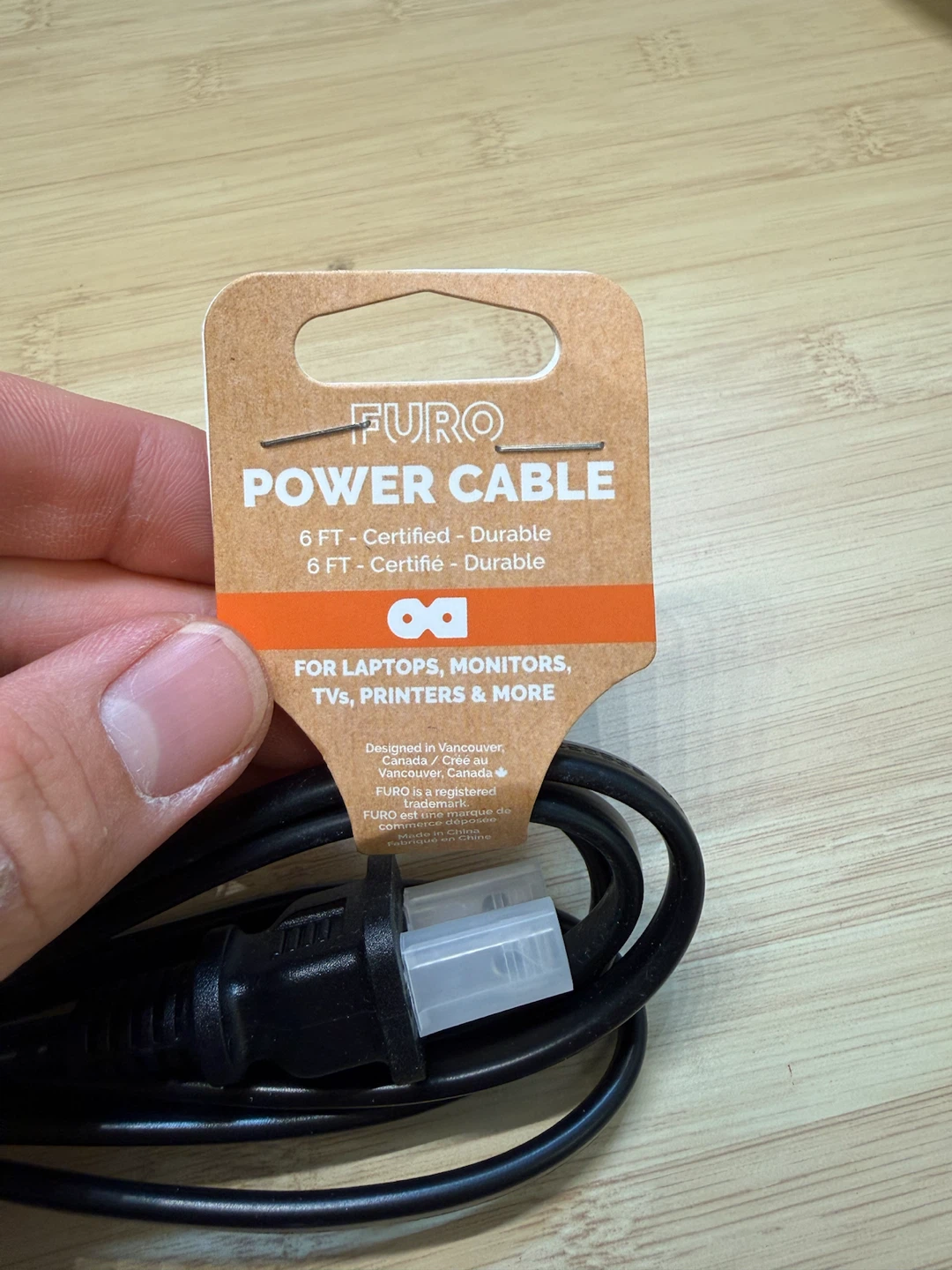 Furo 6 ft Certified Power Cable