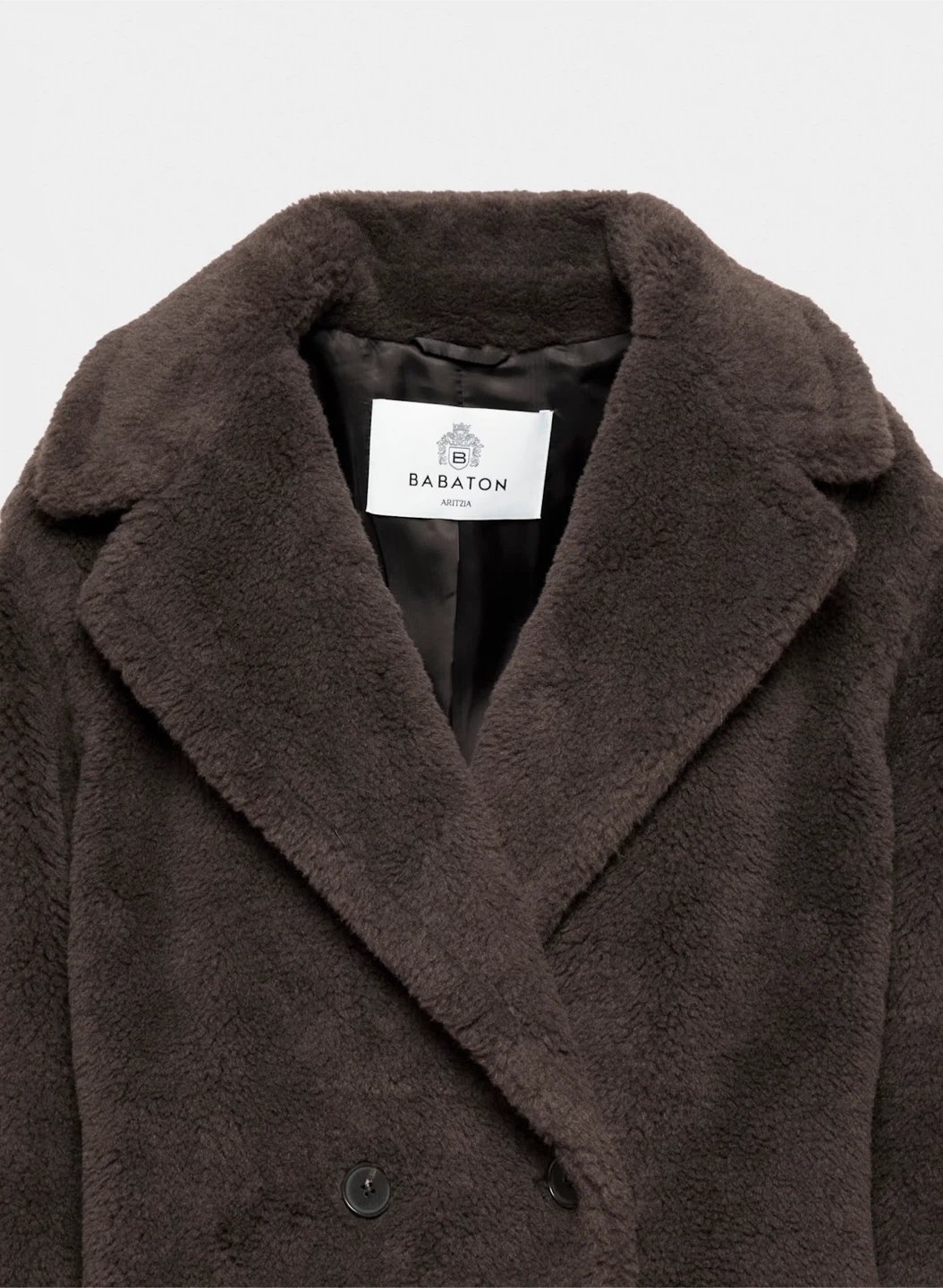 Aritzia Babaton fuzzy teddy coat in a rich dark brown - photo 2