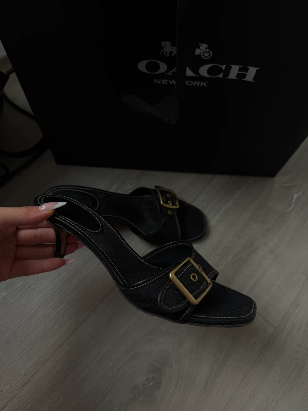 Coach Black Heeled Sandals