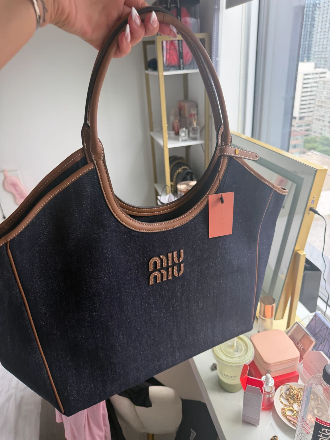 Miu Miu Denim Tote Bag