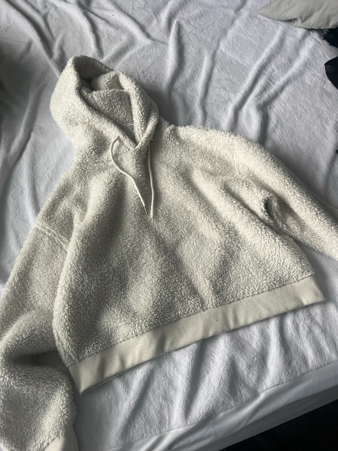 Cream Sherpa Hoodie