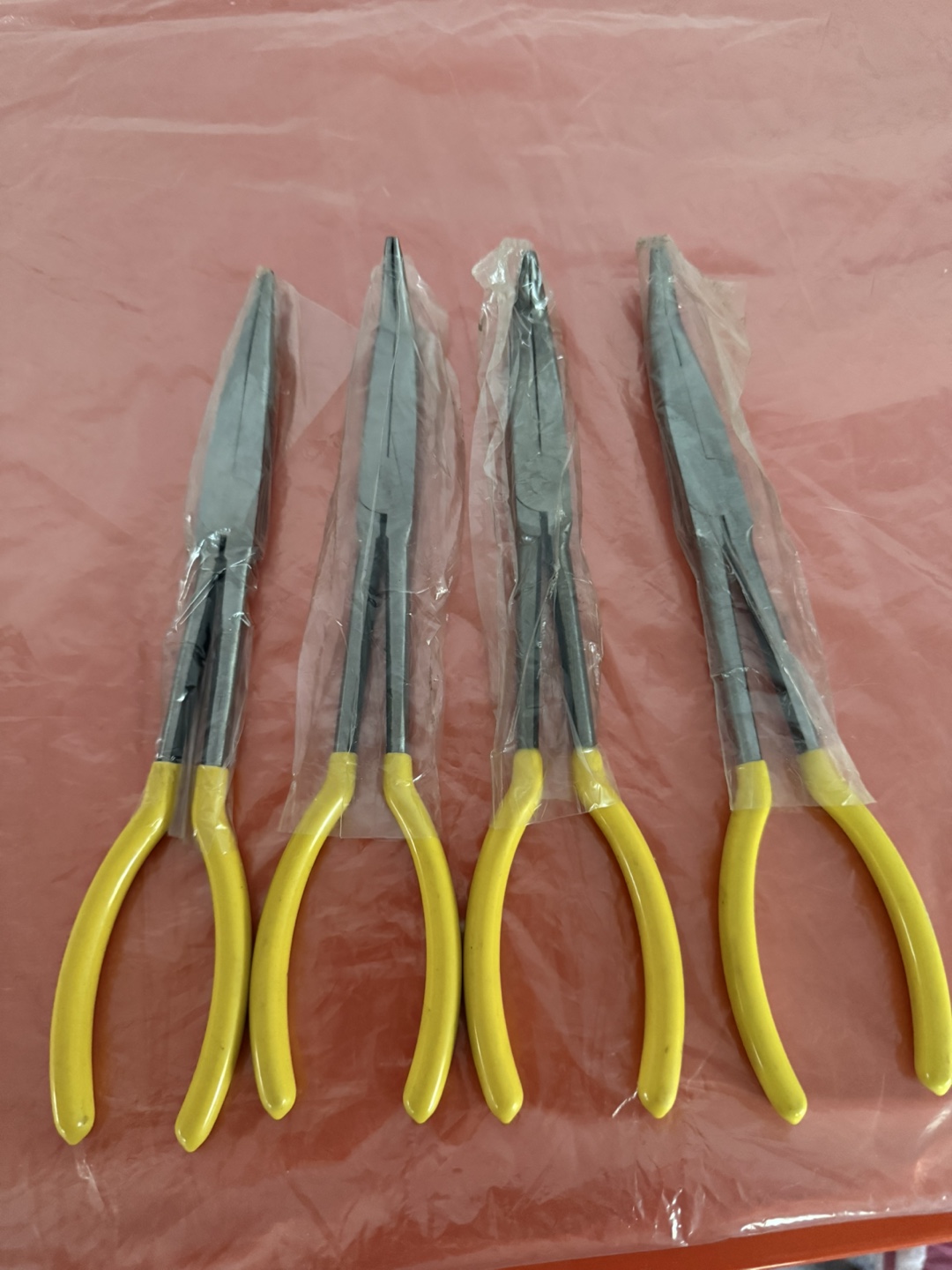 Set of 4 Long Reach Needle Nose Pliers
