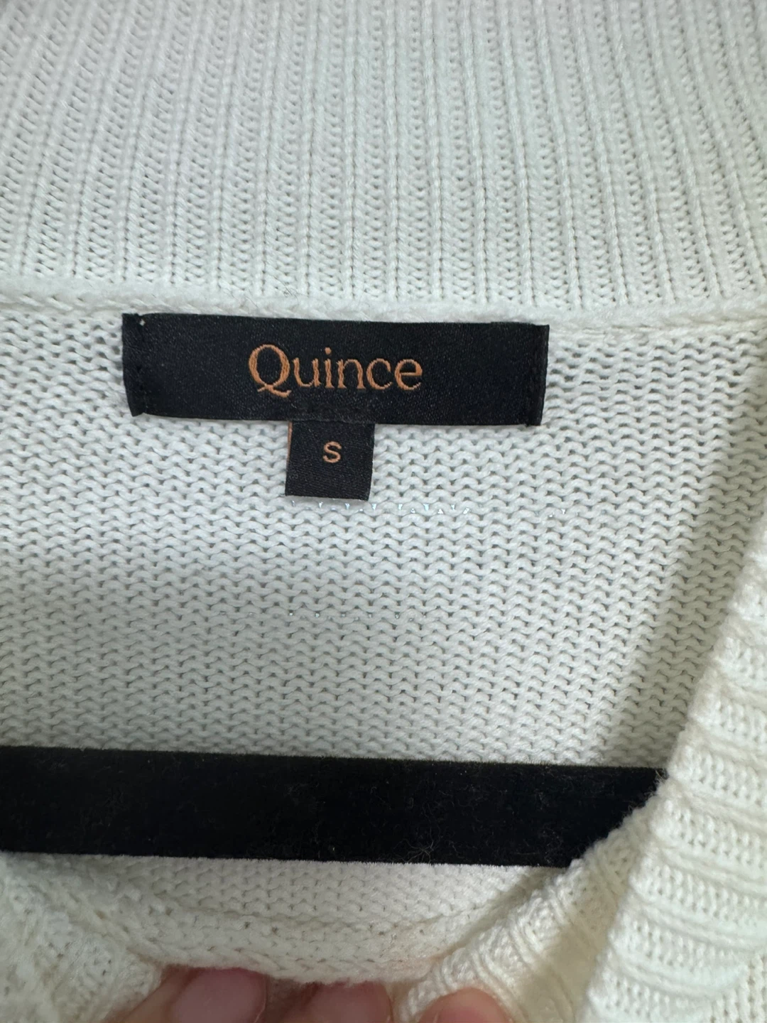 Quince Organic Cotton Sweater - White - Size Small - photo 2