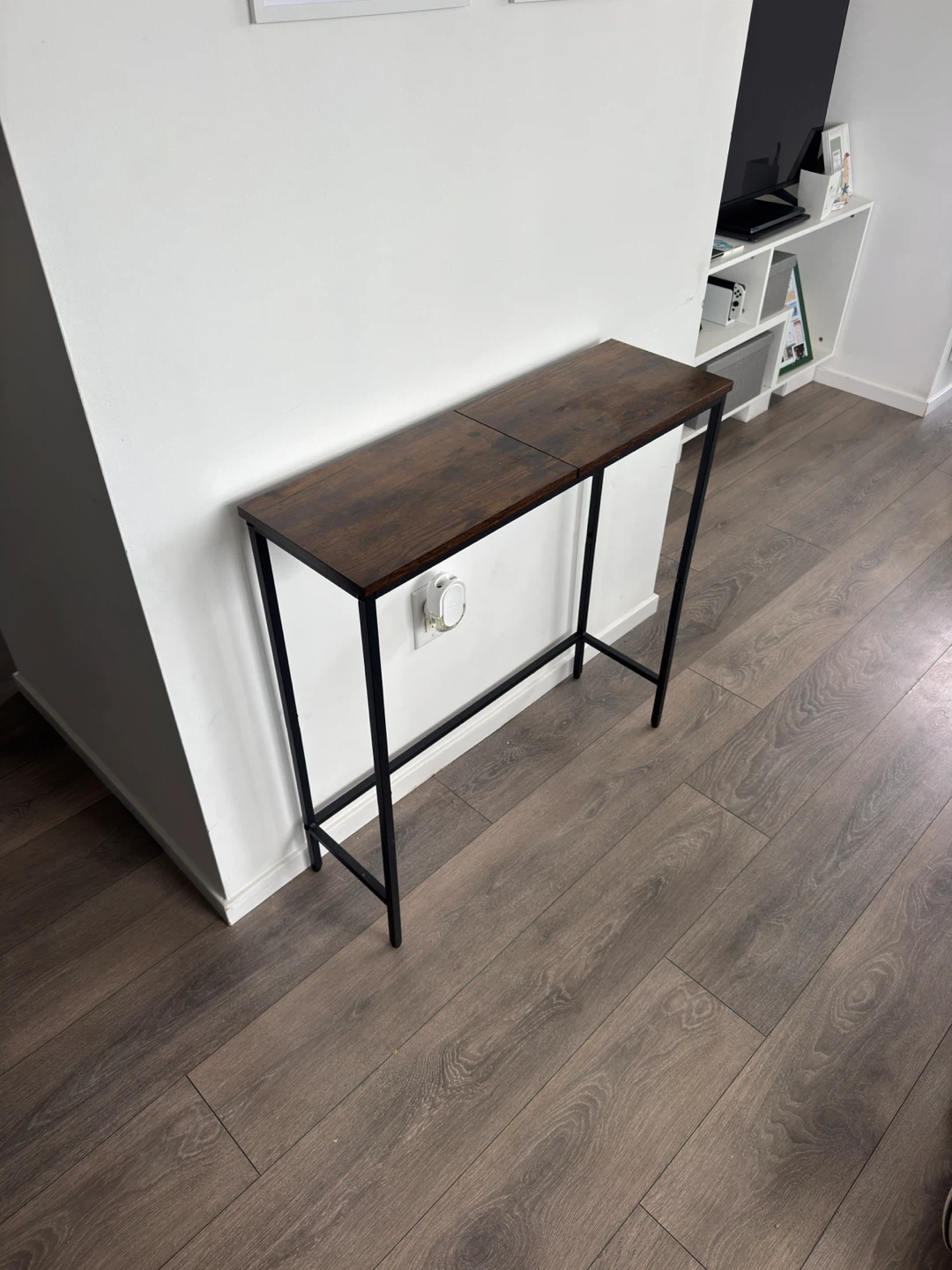 Rustic dark wood narrow Console Table - photo 4
