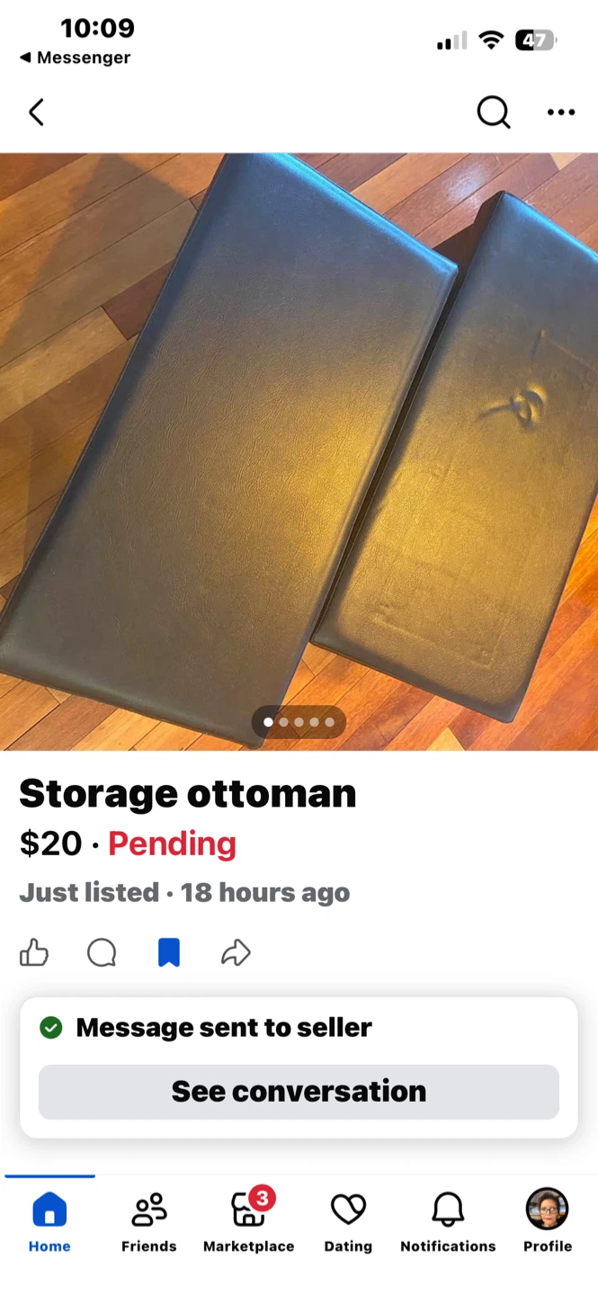 Black Storage Ottomans