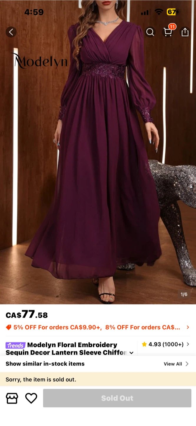 Modelyn Floral Embroidery Chiffon Dress