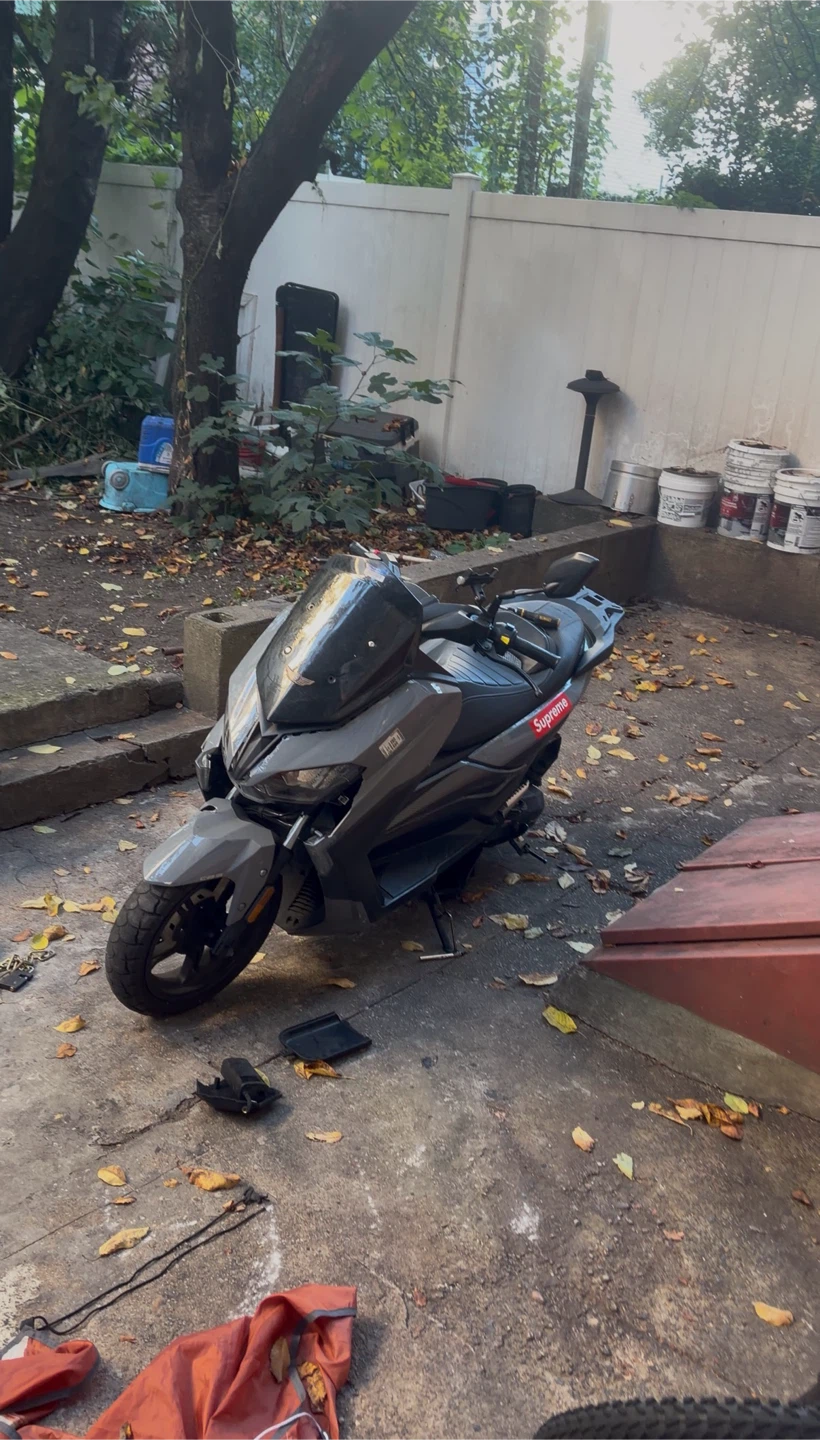 Gray Motor Scooter