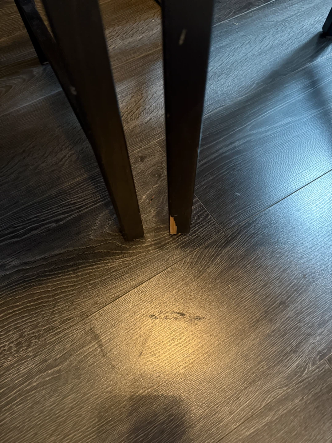 Three dark wood dining chairs - photo 2
