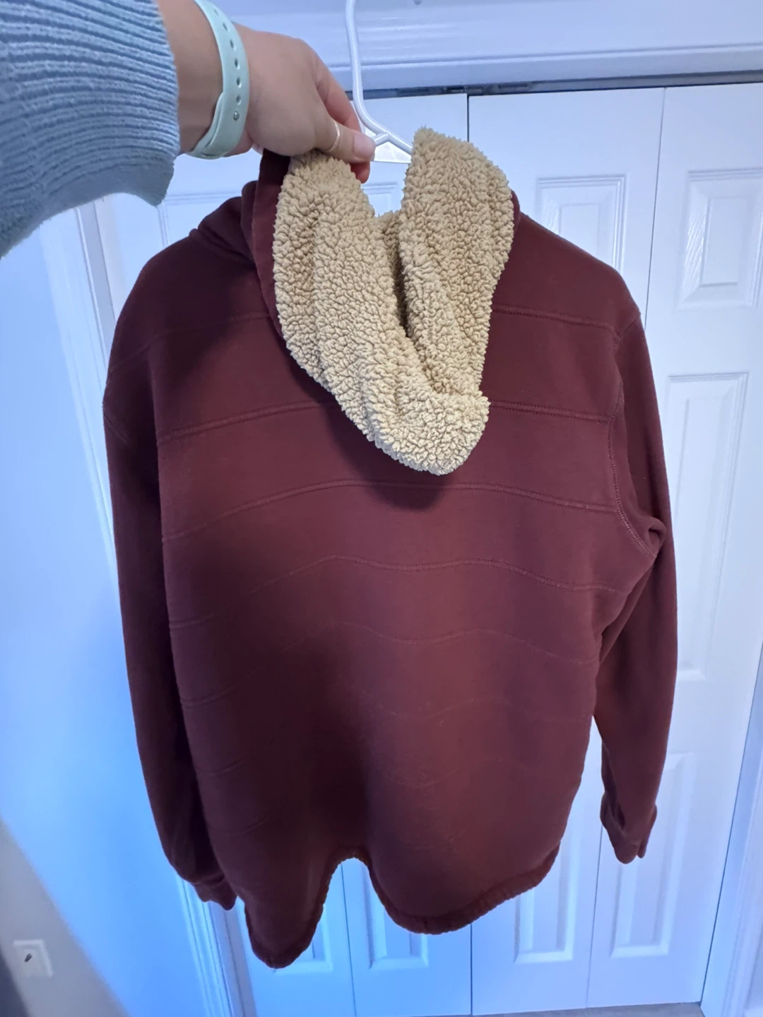 THE NORTH FACE Sherpa Patrol Snap Up Hoodie Large, Burgundy - photo 3