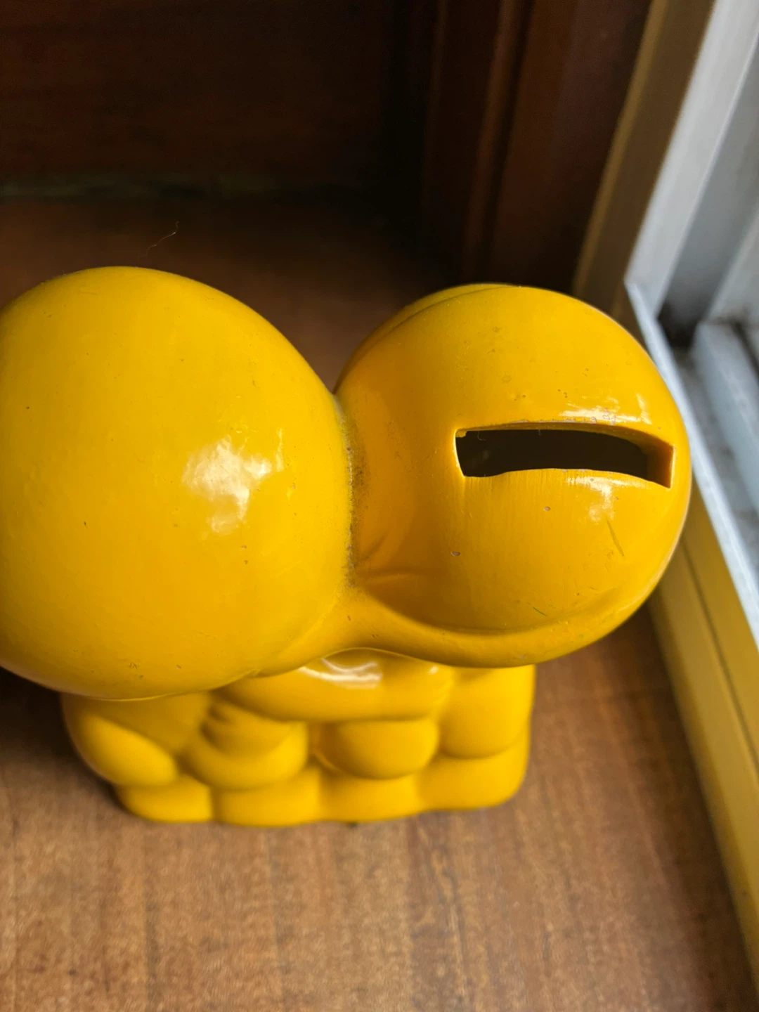 Vintage retro piggy bank Yellow Smiley Face Family Ceramic coin - photo 3