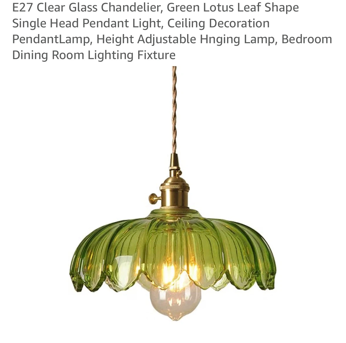 Green Lotus Leaf Glass Pendant Light