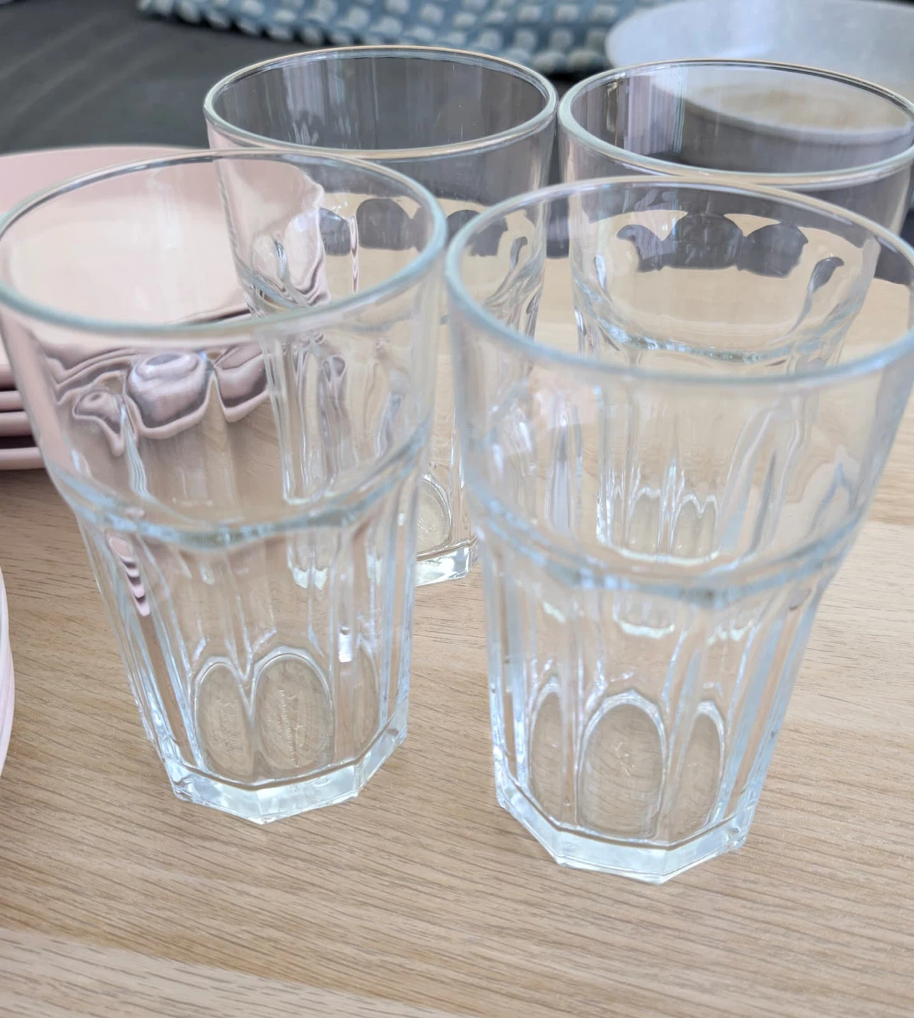Blush Pink Dinnerware Set + Glass Tumblers (4-person) - photo 2