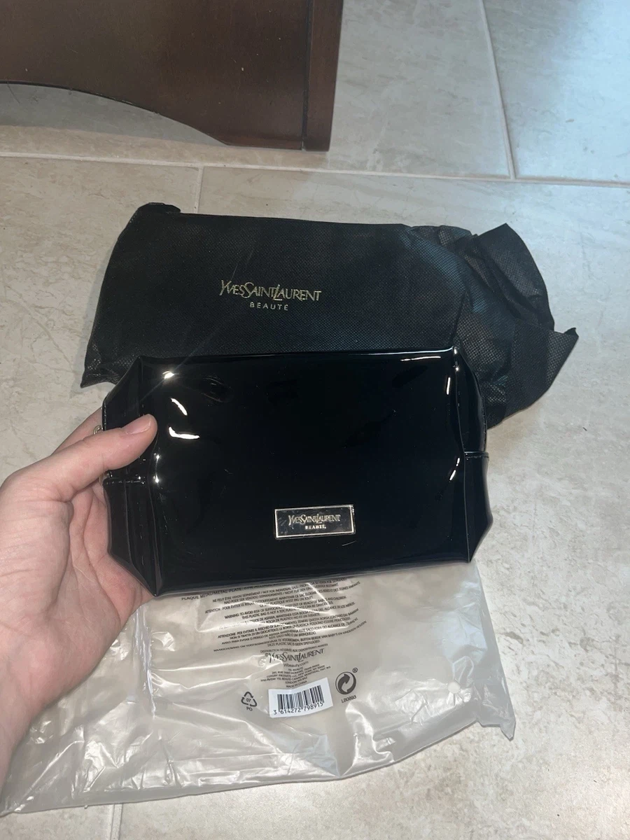 ✨ Luxury YSL Yves Saint Laurent Black Patent Leather Pouch ✨