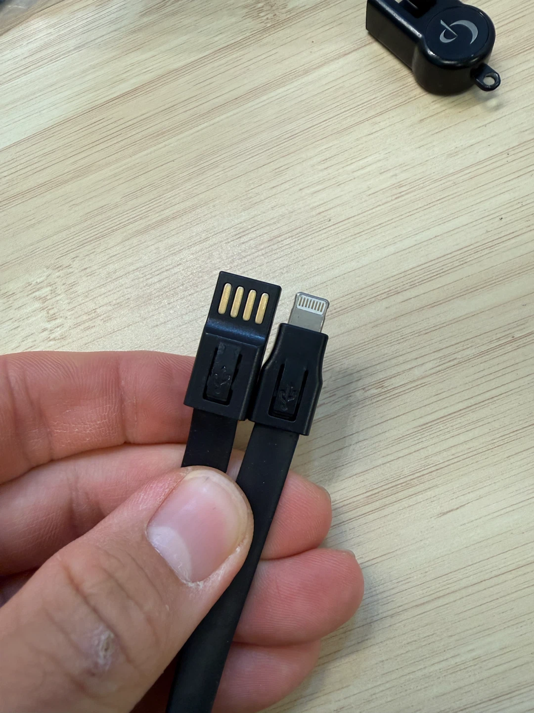 Black USB to Lightning Keychain Charging Cable - photo 2