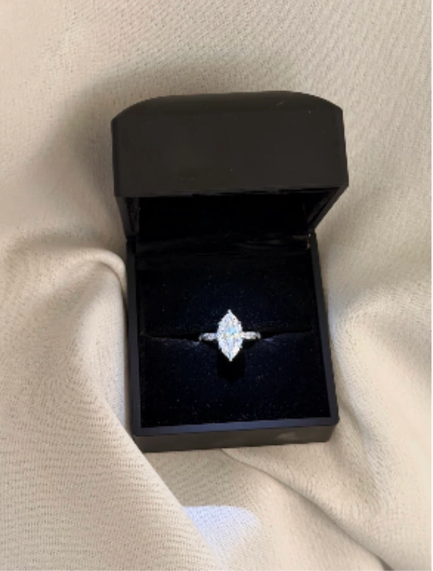 Laboratory Grown Marquise Diamond Ring