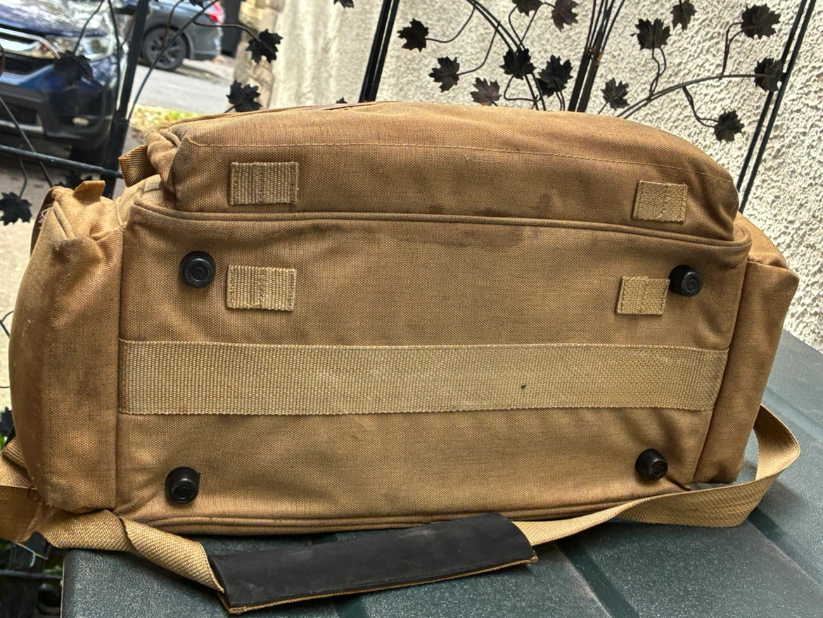 $12 MCM Vintage Optex Camera Bag Rugged Tan Canvas Retro purse - photo 4