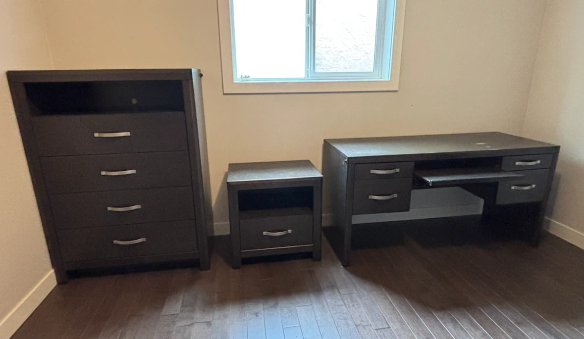 Bedroom Furniture Set - Dark Wood Finish