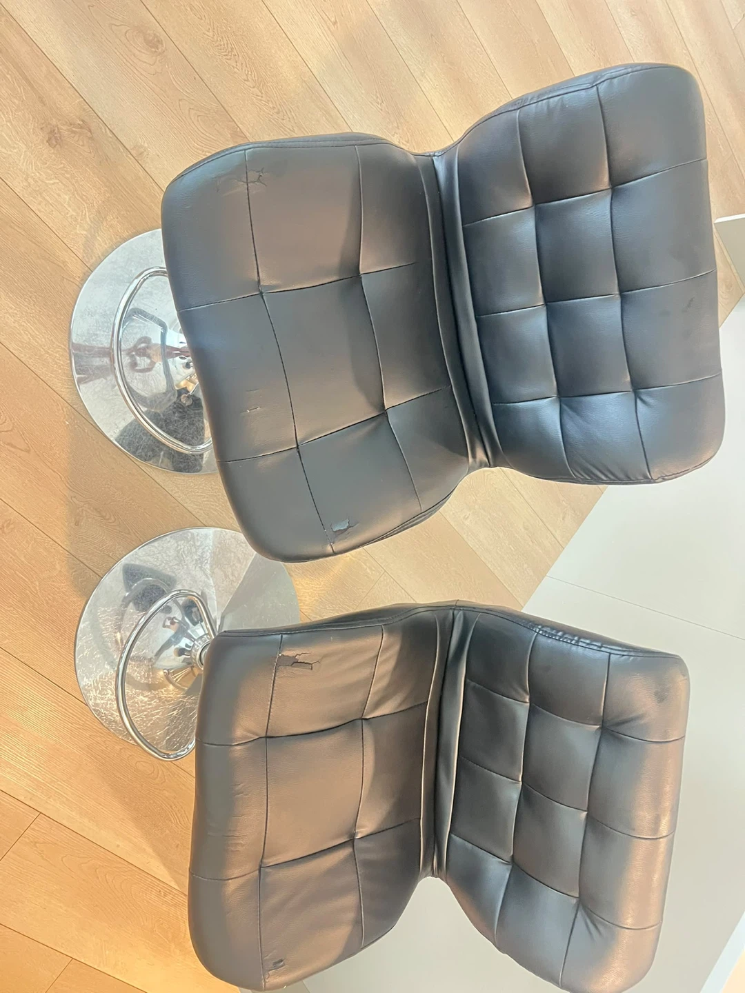 Free Two Black Adjustable Bar Stools