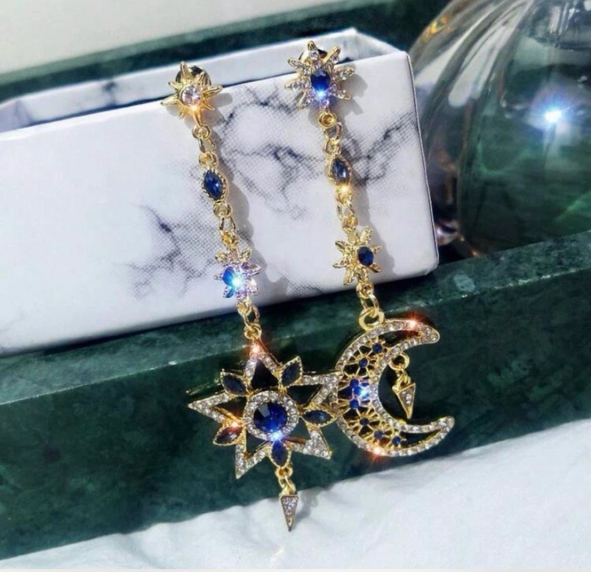 Celestial Sun and Moon Drop Earrings - photo 2