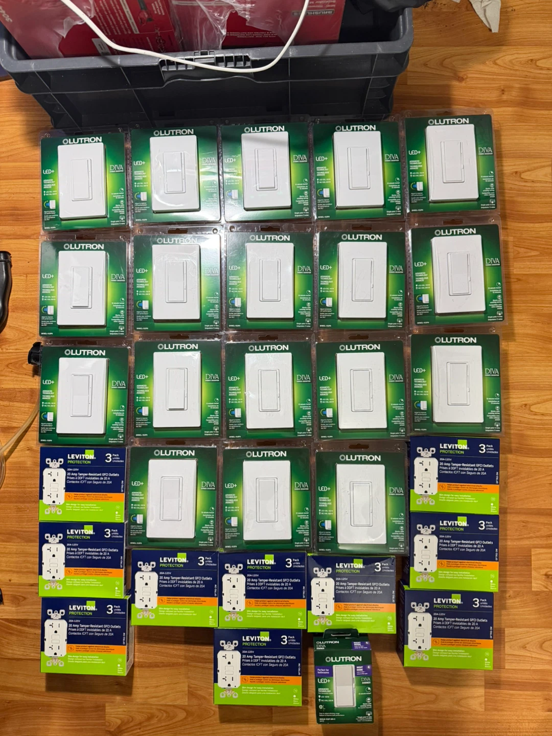 Lutron Diva Dimmers and Leviton GFCI Outlets