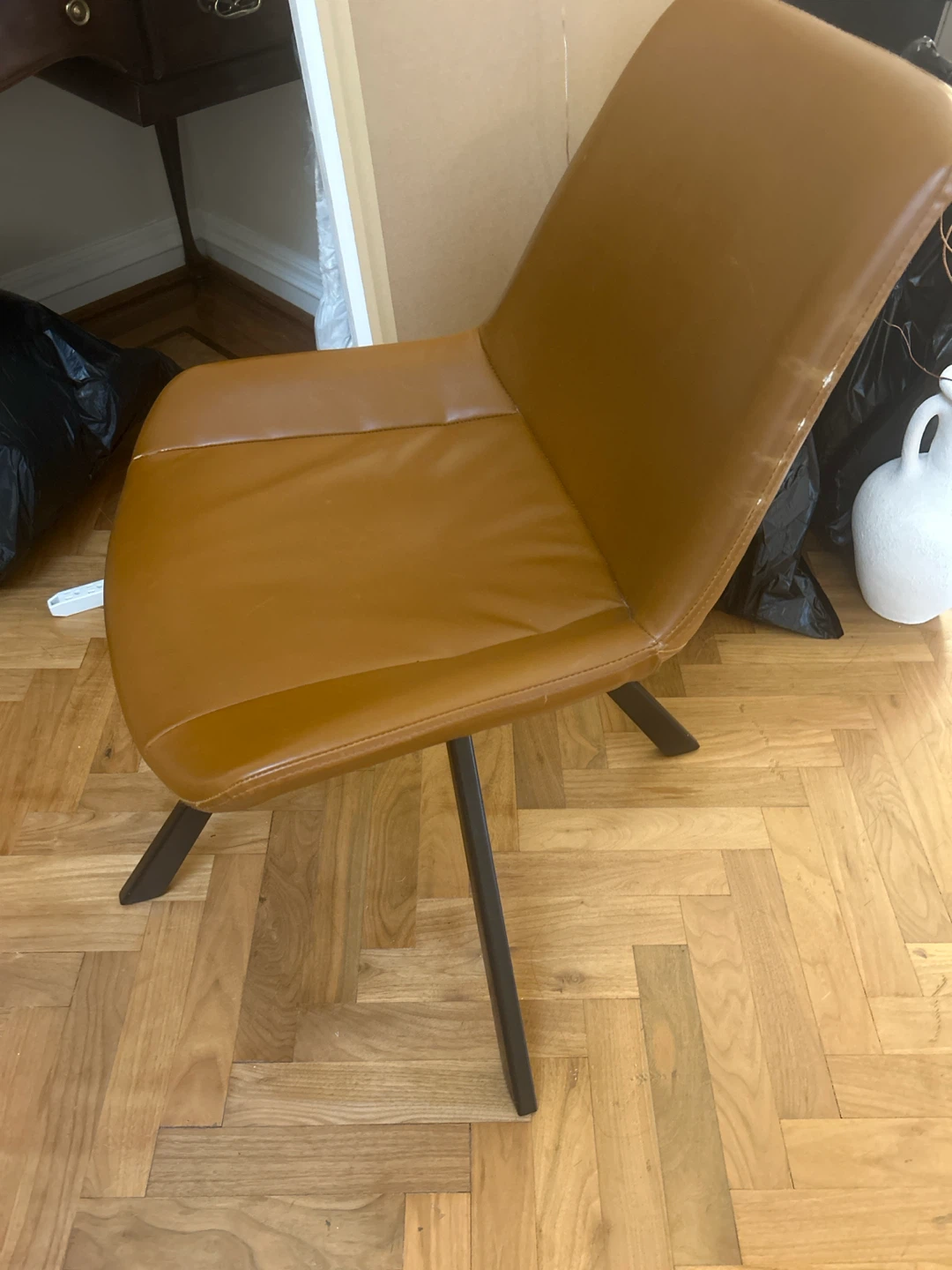 Tan Faux Leather Chair