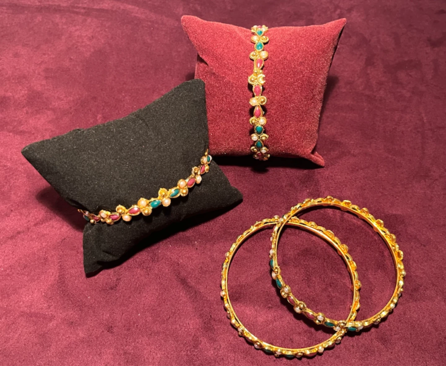Set of 4 Gold-Tone Decorative Bangles