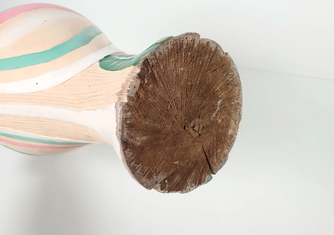 Vintage Postmodern Hand-Carved Wood Vase - photo 5