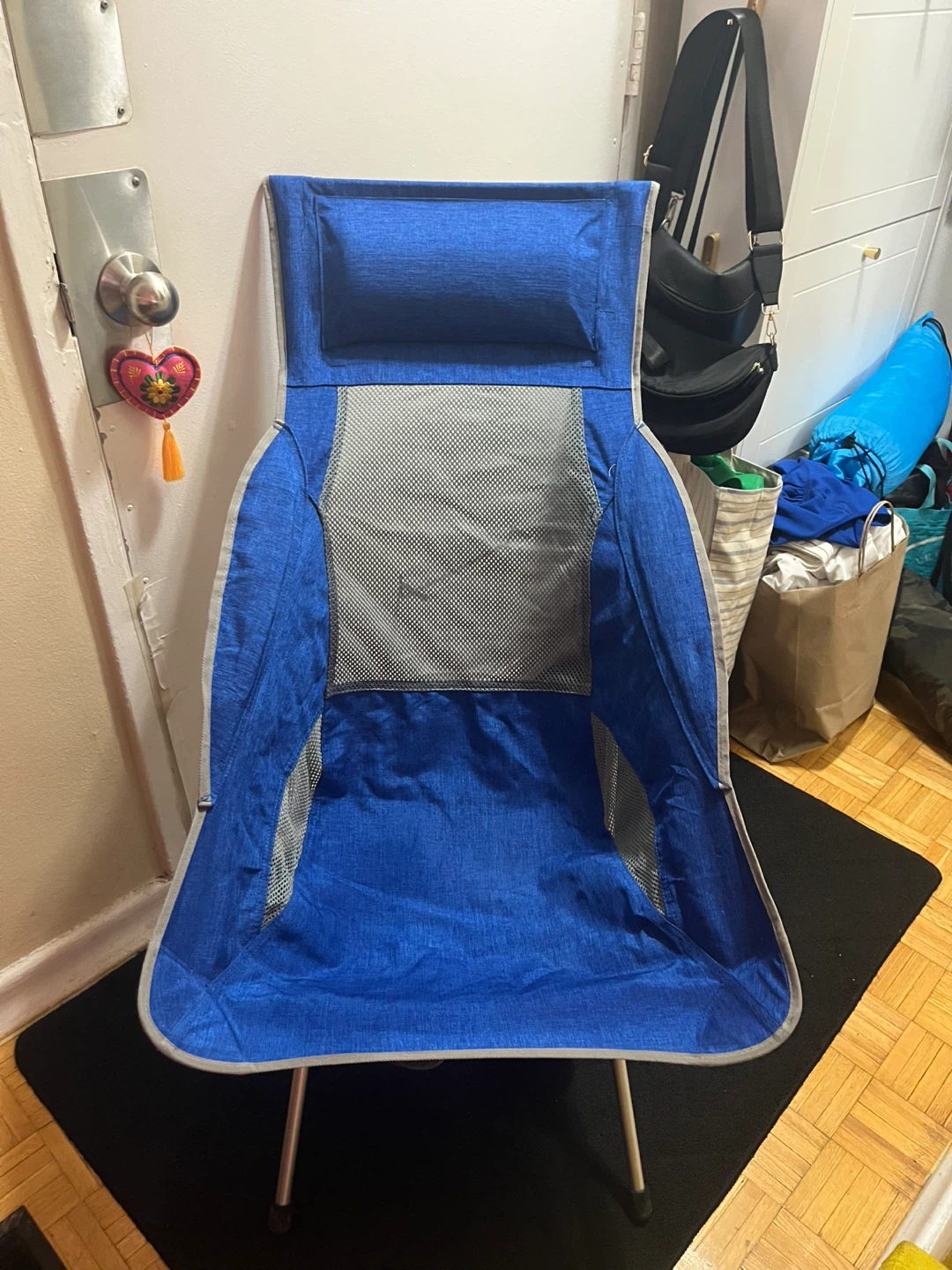Blue Portable Folding Camping Chair - photo 2