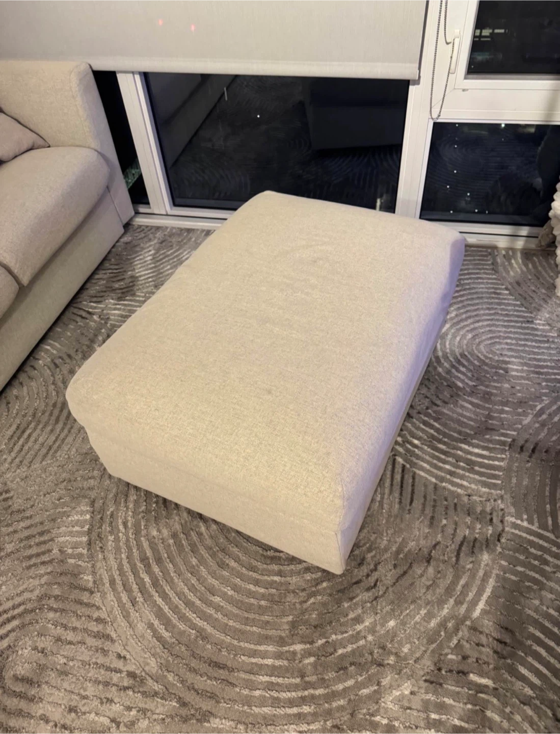Beige 3-Seater Sofa with Storage Ottoman - photo 4