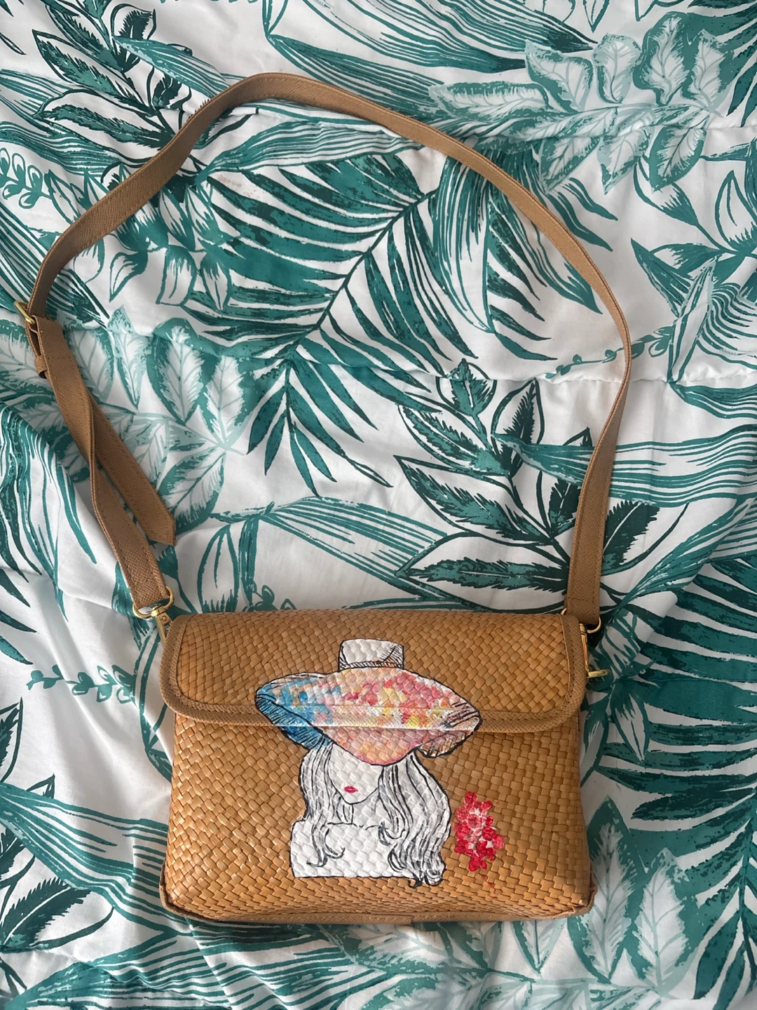 Woven Straw Crossbody Bag