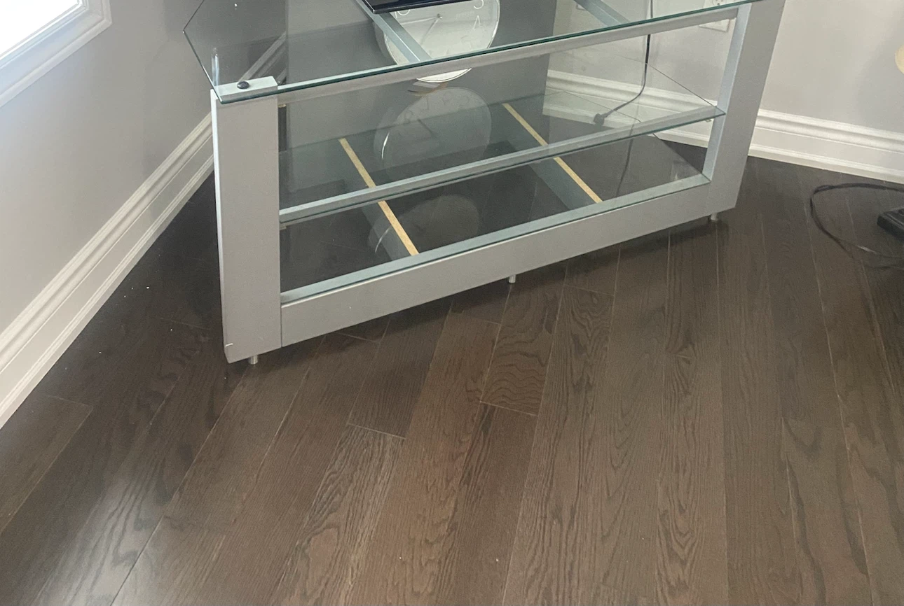 Glass and Silver Metal TV Stand - photo 5