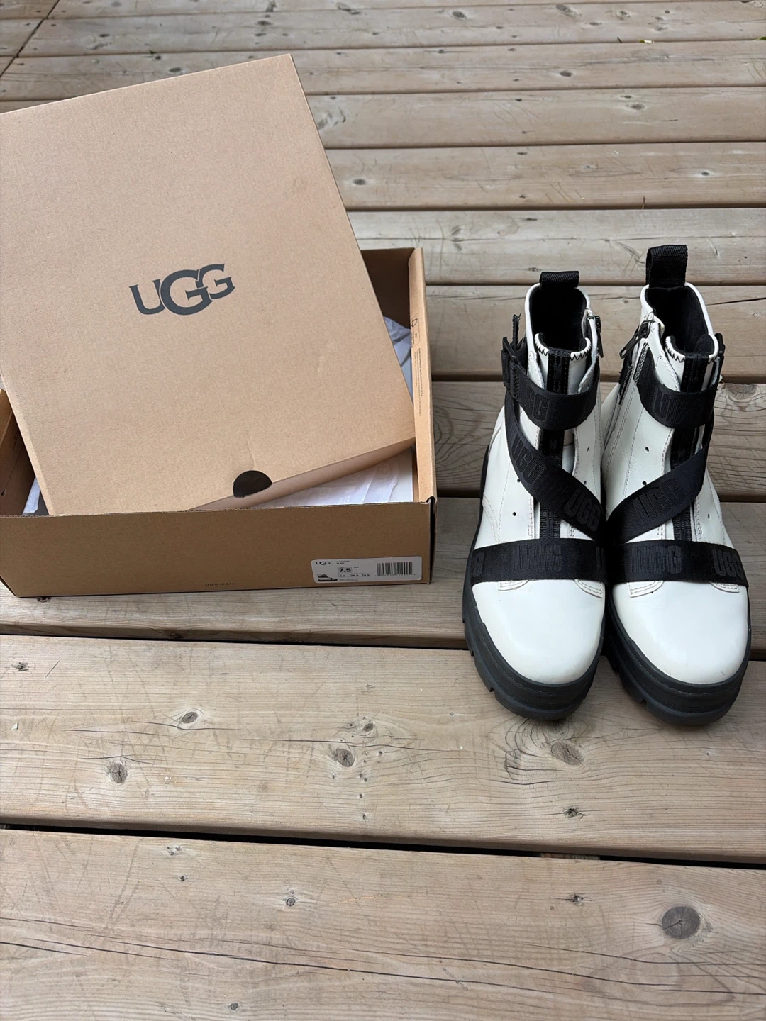 UGG women’s White Lug Sole Boots
