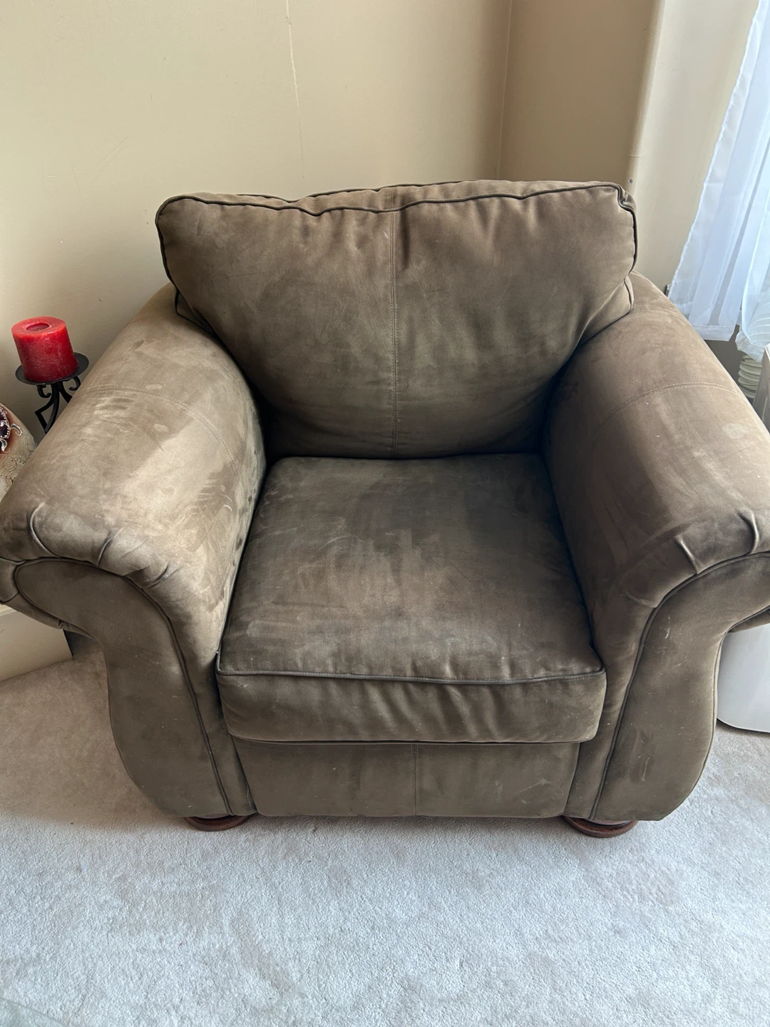 Brown Suede Armchair