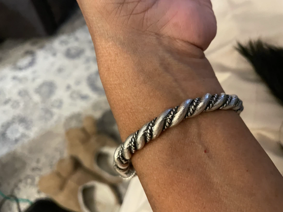 Viking Style Silver Tone Dragon Cuff Bracelet