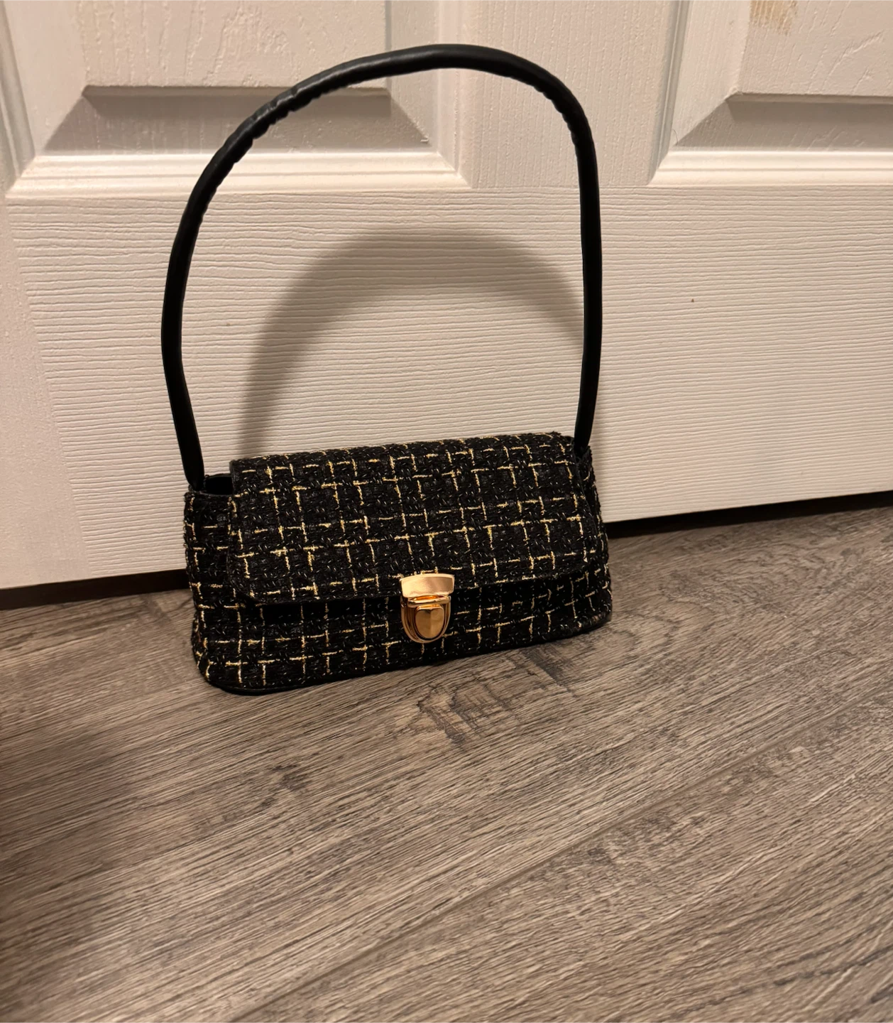 Black and Gold Tweed Shoulder Bag small see description $15 firm
