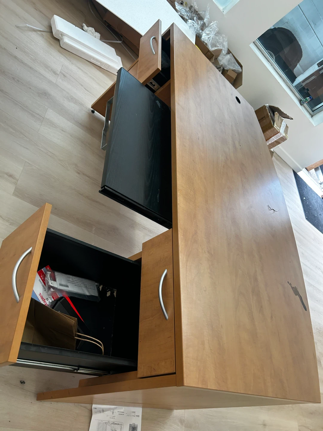 Wooden Office Desk with Drawers
