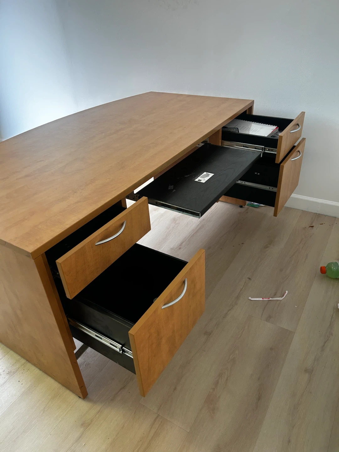 Wooden Office Desk with Drawers - photo 3