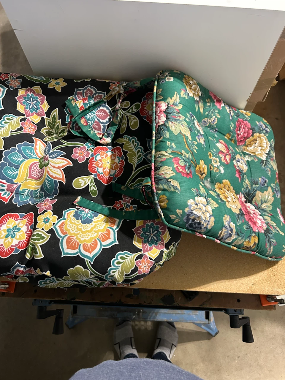 Floral pattern chair cushions