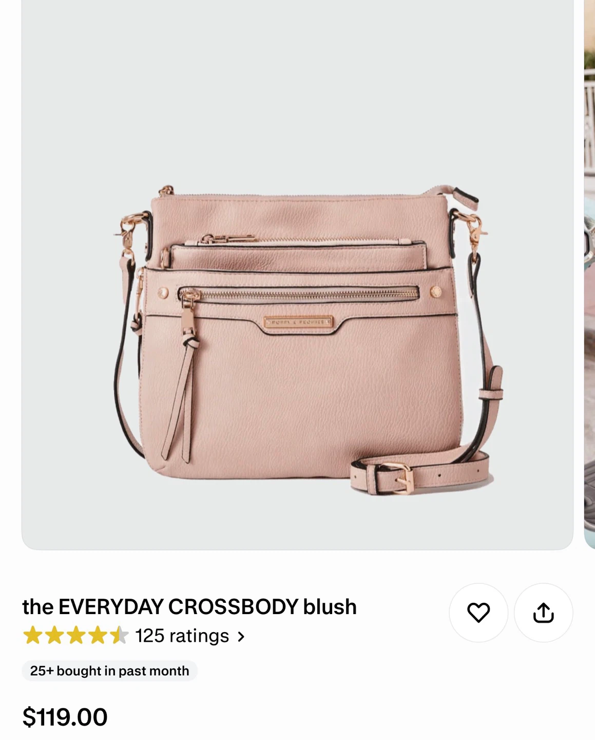 Poppy & Peonies Everyday Crossbody in Blush - photo 4
