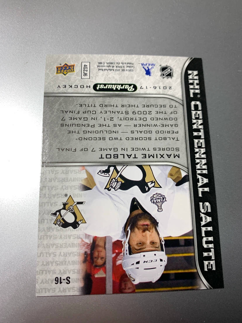 2016-17 Parkhurst NHL Centennial Salute Maxime Talbot Card - photo 2
