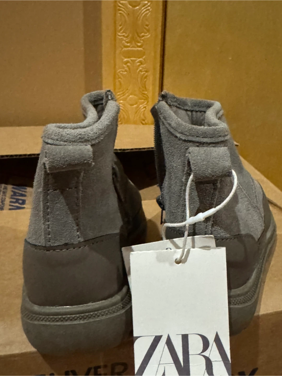 Zara Kids Suede Ankle Boots - Gray Size 22 - photo 3