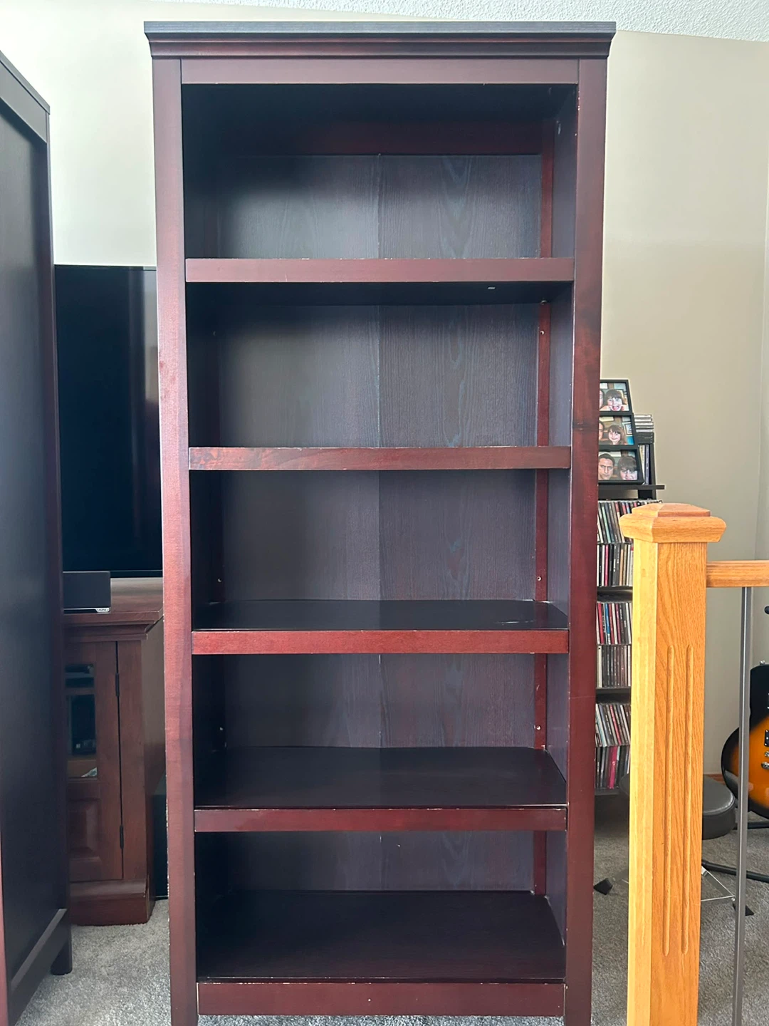 Tall Dark Wood Bookshelf - photo 2